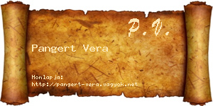 Pangert Vera névjegykártya